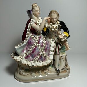 Dresden Porcelain Couple Courting Dancing